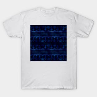 Egg and Dart Frieze in Black and Classic Blue Vintage Faux Foil Art Deco Vintage Foil Pattern T-Shirt